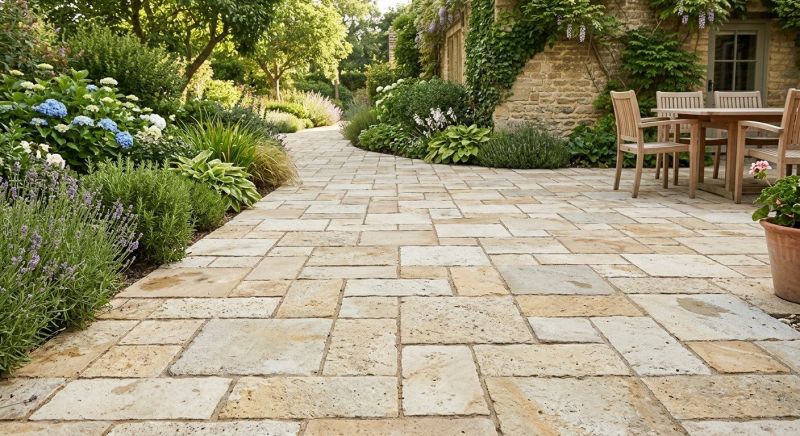 Limestone Patio Installation in Norwalk, CT