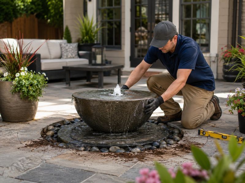 Garden Fountain Installation in Honolulu, HI